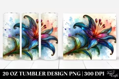 Wooden Stained Lily Abstract | 20 Oz Tumbler Product Image 1