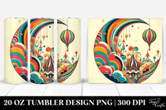 Retro Colorful Whimsical Half Moon | 20 oz Tumbler Product Image 1