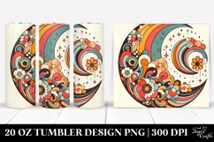 Retro Colorful Whimsical Half Moon | 20 oz Tumbler Product Image 1