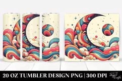 Retro Colorful Whimsical Half Moon | 20 oz Tumbler Product Image 1