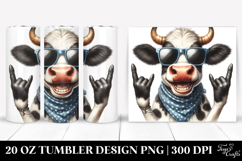 Funny Cow Rocker, Whimsical 20 Oz Tumbler Product Image 1