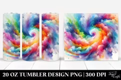 Colorful Vibrant Rainbow Watercolor Abstract | 20 Oz Tumbler Product Image 1