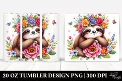 Watercolor Bear Flower Crown | 20 oz Tumbler Product Image 1