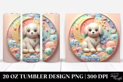 Colorful Puppy in 3D Scene, Transparent 20 Oz Tumbler Product Image 1