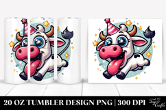Goofy Cow in Party Hat, Trending 20 Oz Tumbler Product Image 1