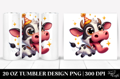 Sassy Cow with Party Hat.20 Oz Tumbler Product Image 1