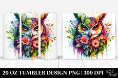 Vibrant Owl Flowers. 20 Oz Tumbler Design Product Image 1