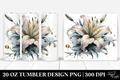 glossy lily glass material, Tumbler Product Image 1