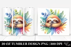 colorful baby sloth, Tumbler Product Image 1