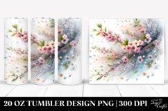 Tumbling Spring Petals Wind Watercolor Tumbler Design Product Image 1