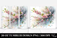 Tumbling Spring Petals Wind Watercolor Tumbler Design Product Image 1