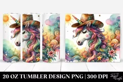 Whimsical Cowboy Hat Unicorn | 20 Oz Tumbler Product Image 1
