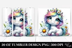 Cute Baby Unicorn Smiling with Big Eyes | 20 Oz Tumbler Product Image 1