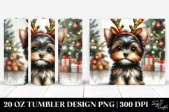 Holiday Yorkshire Terrier, Transparent 20 Oz Tumbler Product Image 1