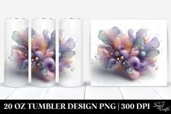 Glossy Violet with Watercolor Splash 20 Oz Tumbler Product Image 1