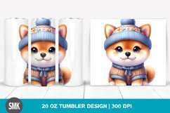 Watercolor Cute Baby Shiba Inu Clipart | 20 oz Tumbler Product Image 1