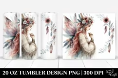 Washed Watercolor Boho Fairy | 20 oz Tumbler Product Image 1