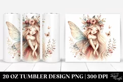 Washed Watercolor Boho Fairy | 20 oz Tumbler Product Image 1