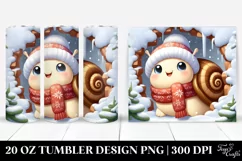 Cute Baby Snail in Winter Clipart Product Image 1