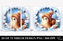 Cute Baby Snail in Winter Clipart 20 Oz Tumbler Product Image 1