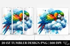 Colorful Macaw Sleeping on a Cloud | 20 Oz Tumbler Product Image 1