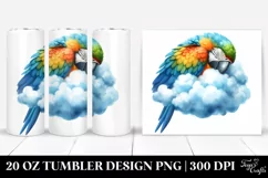 Colorful Macaw Sleeping on a Cloud | 20 Oz Tumbler Product Image 1