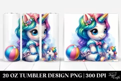 baby Unicorn Playing | 20 oz Tumbler Product Image 1