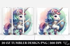 Colorful Shield Sword Unicorn. 20 Oz Tumbler Design Product Image 1