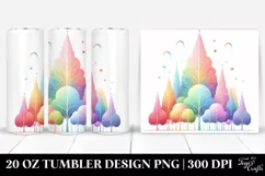 Colorful Whimsical Rainbow Trees Clipart 20 Oz Tumbler Product Image 1