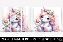 Cute Baby Unicorn with Daisy | 20 Oz Tumbler Product Image 1