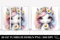 Cute Baby Unicorn with Daisy | 20 Oz Tumbler Product Image 1