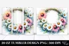 Vibrant Wreath Daisy Abstract | 20 Oz Tumbler Product Image 1
