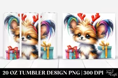 Enthusiastic Papillon with Gift Box 20 Oz Tumbler Product Image 1