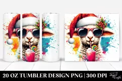 Quirky Lamb Drinking from Colorful Drink | 20 oz Tumbler Product Image 1