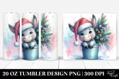 Cute Donkey with Christmas Branches, 20 Oz Tumbler Product Image 1