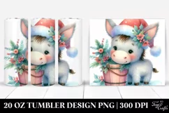 Cute Donkey with Christmas Branches, 20 Oz Tumbler Product Image 1