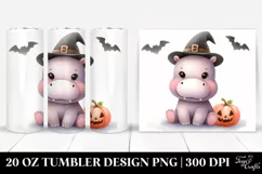 Retro Halloween Hippo, Transparent 20 Oz Tumbler Product Image 1