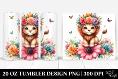 Cute Cartoon-Style Lion | 20 oz Tumbler Product Image 1