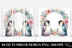 Pastel Penguin Floral Frame | 20 Oz Tumbler Product Image 1