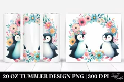 Pastel Penguin Floral Frame | 20 Oz Tumbler Product Image 1