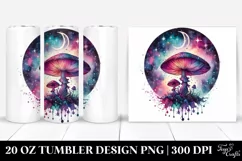Magical Celestial Mushroom Clipart 20 Oz Tumbler Product Image 1