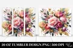 Vibrant Bouquet with Gold Foil | 20 Oz Tumbler Product Image 1