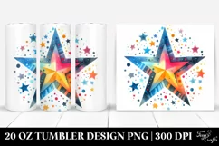 Colorful Simple Watercolor Star | 20 Oz Tumbler Product Image 1