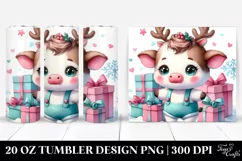 Winter Cow Portrait, Transparent 20 Oz Tumbler Product Image 1