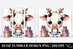 Winter Cow Portrait, Transparent 20 Oz Tumbler Product Image 1