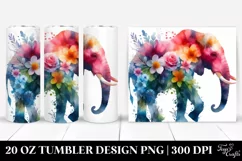 Vibrant Elephant Flowers. 20 Oz Tumbler Design Product Image 1