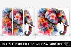 Abstract Vibrant Elephant Flowers. 20 oz Tumbler Design Product Image 1