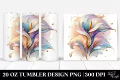 Abstract Pastel Shiny Calla Lily | 20 oz Tumbler Product Image 1