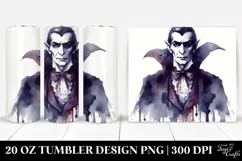 Washed Watercolor Vintage Dracula | 20 oz Tumbler Product Image 1