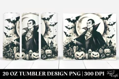 Washed Watercolor Vintage Dracula | 20 oz Tumbler Product Image 1